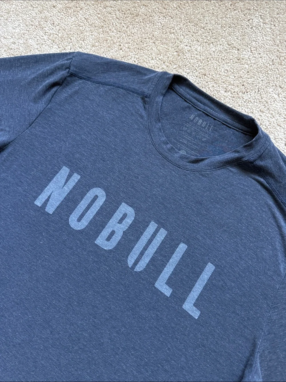 Nobull Navy Blue Athletic Soft Long Sleeve Crewneck Tee